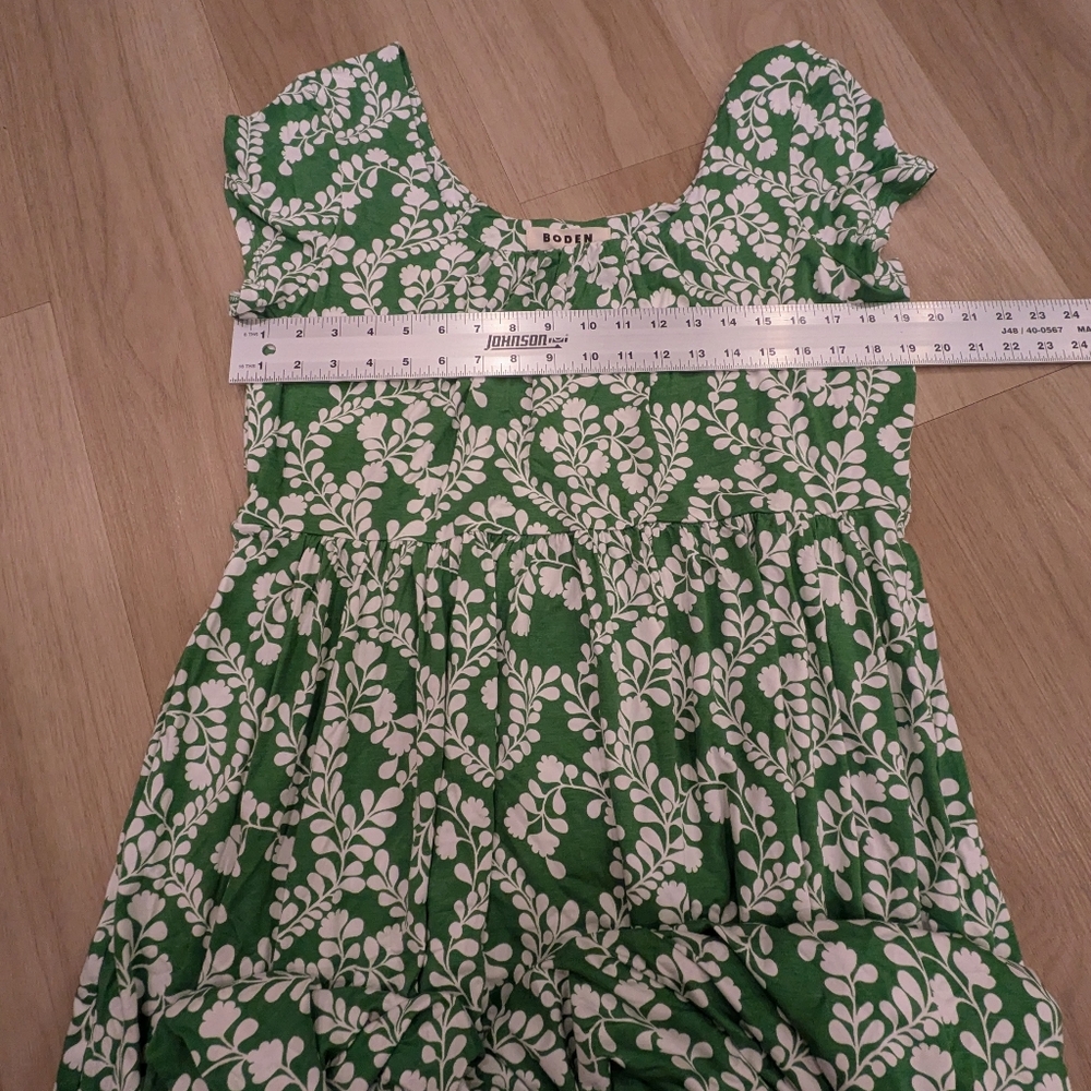 Boden Green and White Floral Midi Dress - Picture 4 of 9